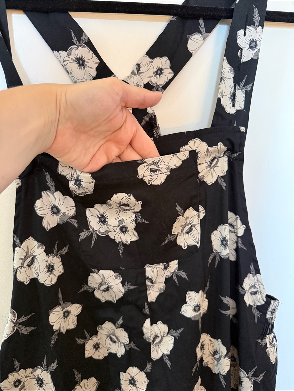 Smash + Tess Black Jumpsuit with Cream Floral Print - Picture 4 of 6